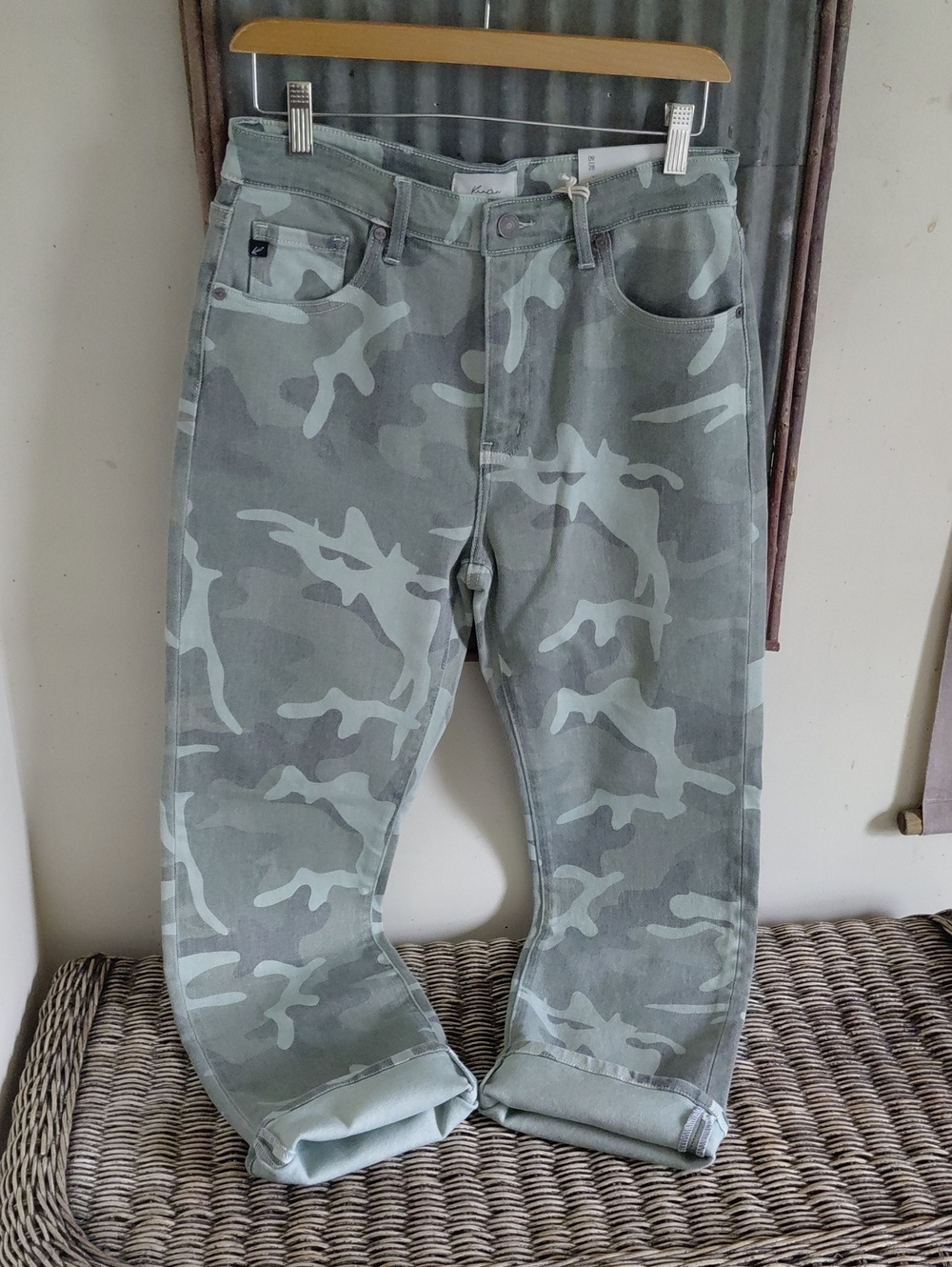 KanCan High Rise Camo Straight Jeans